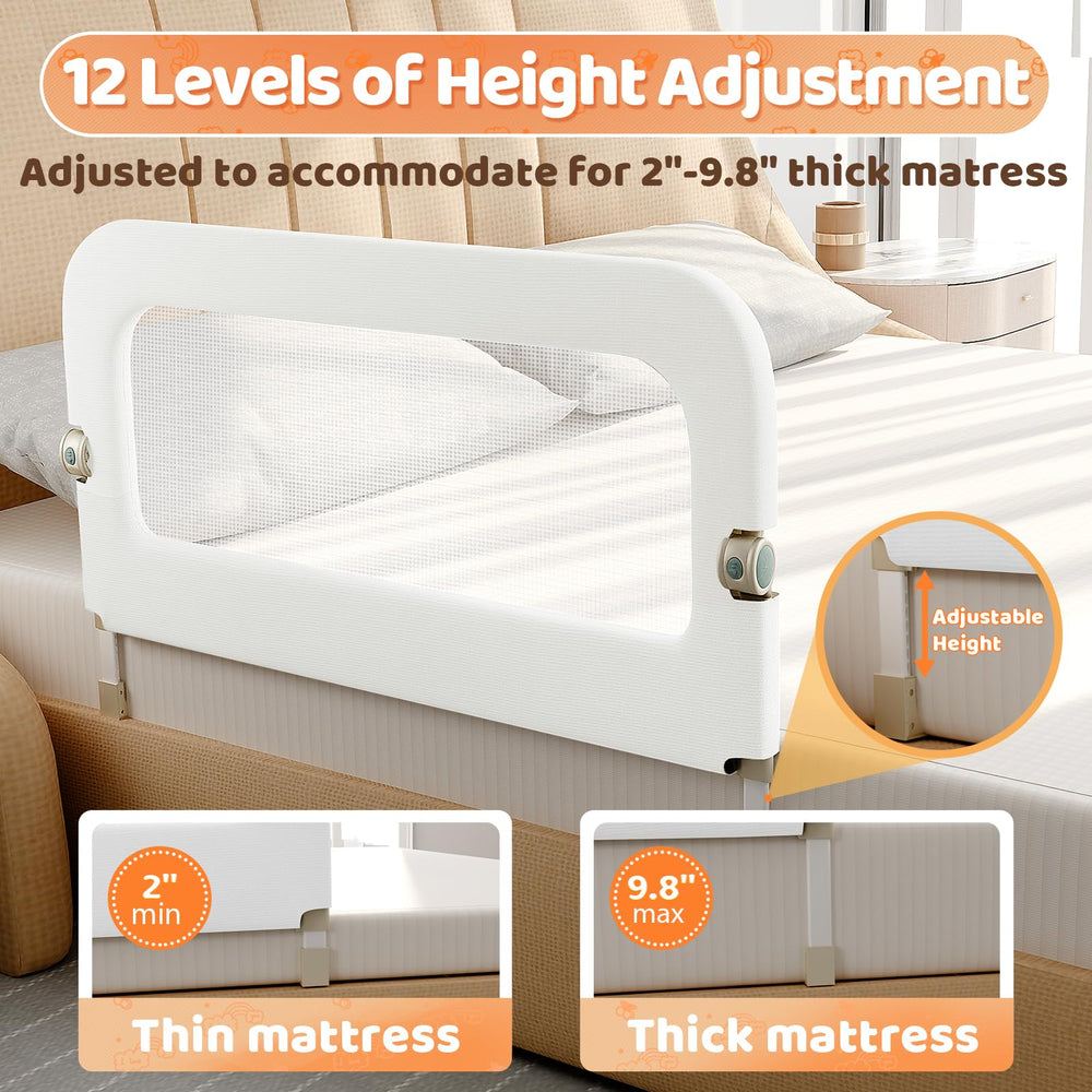 omzer Bed Guard Rail breathable mesh keeps baby cool and observable
