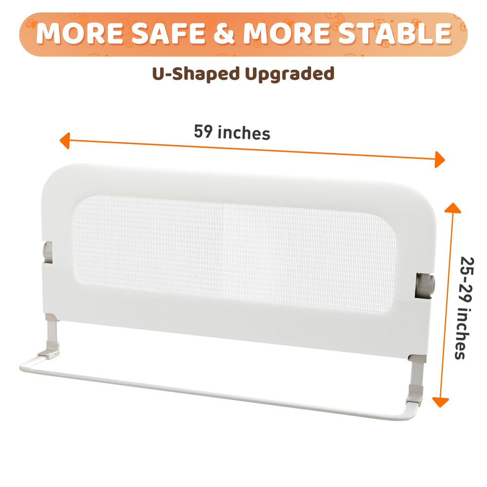 omzer Bed Guard Rail folds for daytime space-saving in small rooms
