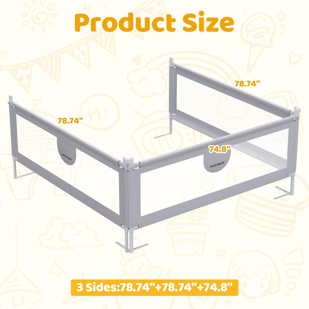 omzer bed rail 24-height adjustment for varied mattresses