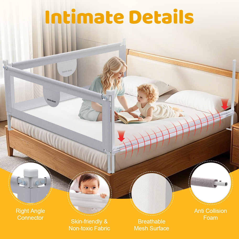 omzer bed rail carbon-steel frame provides sturdy support