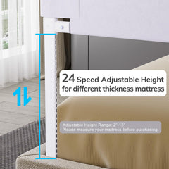 Omzer bed rail height adjustment with 24 levels for mattress variety