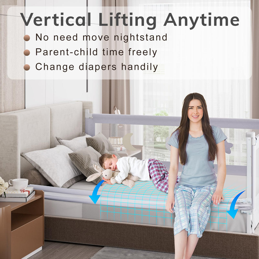 Omzer bed rail mattress-gap design reduces gaps and keeps baby secure
