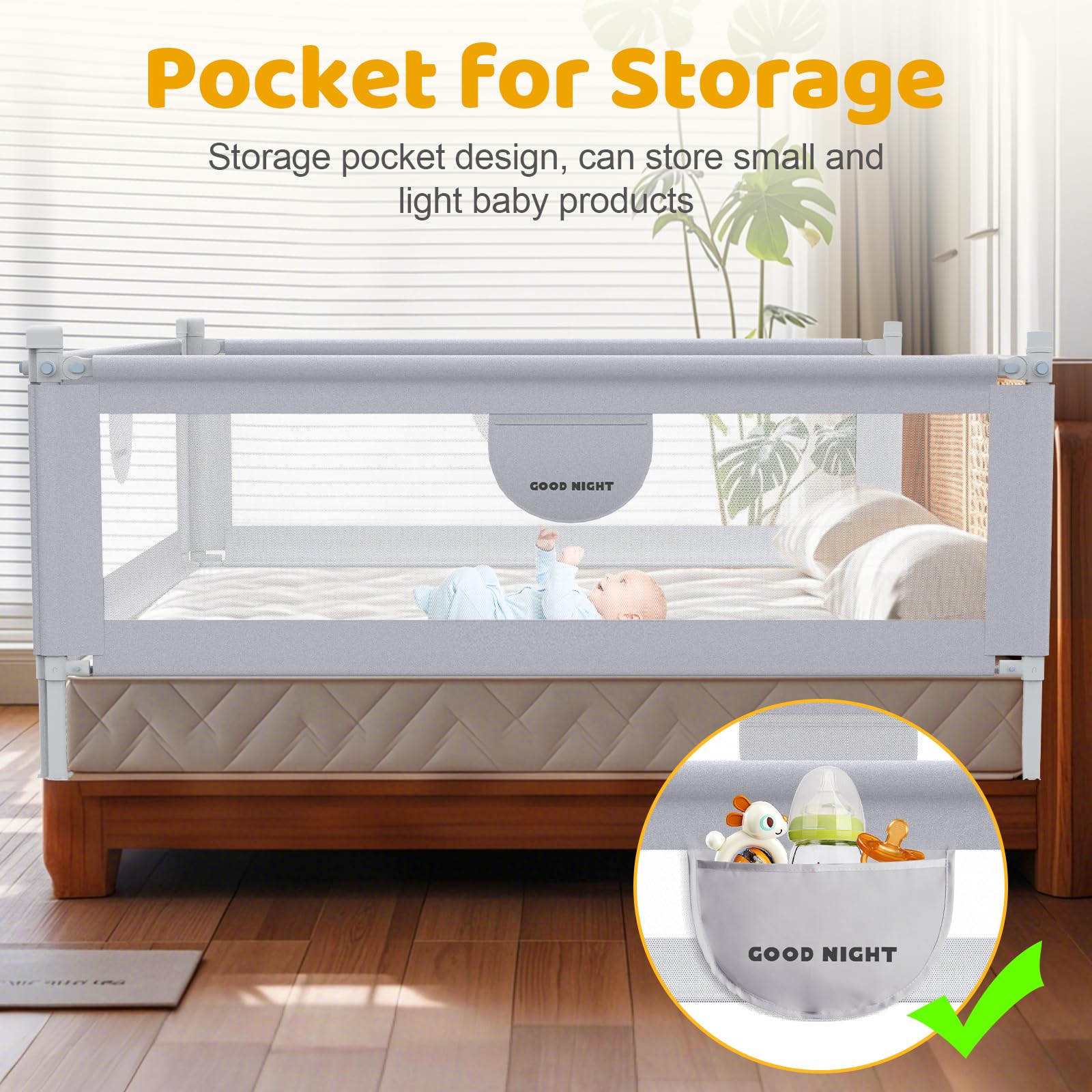 omzer bed rail secure mattress connection minimizes gaps