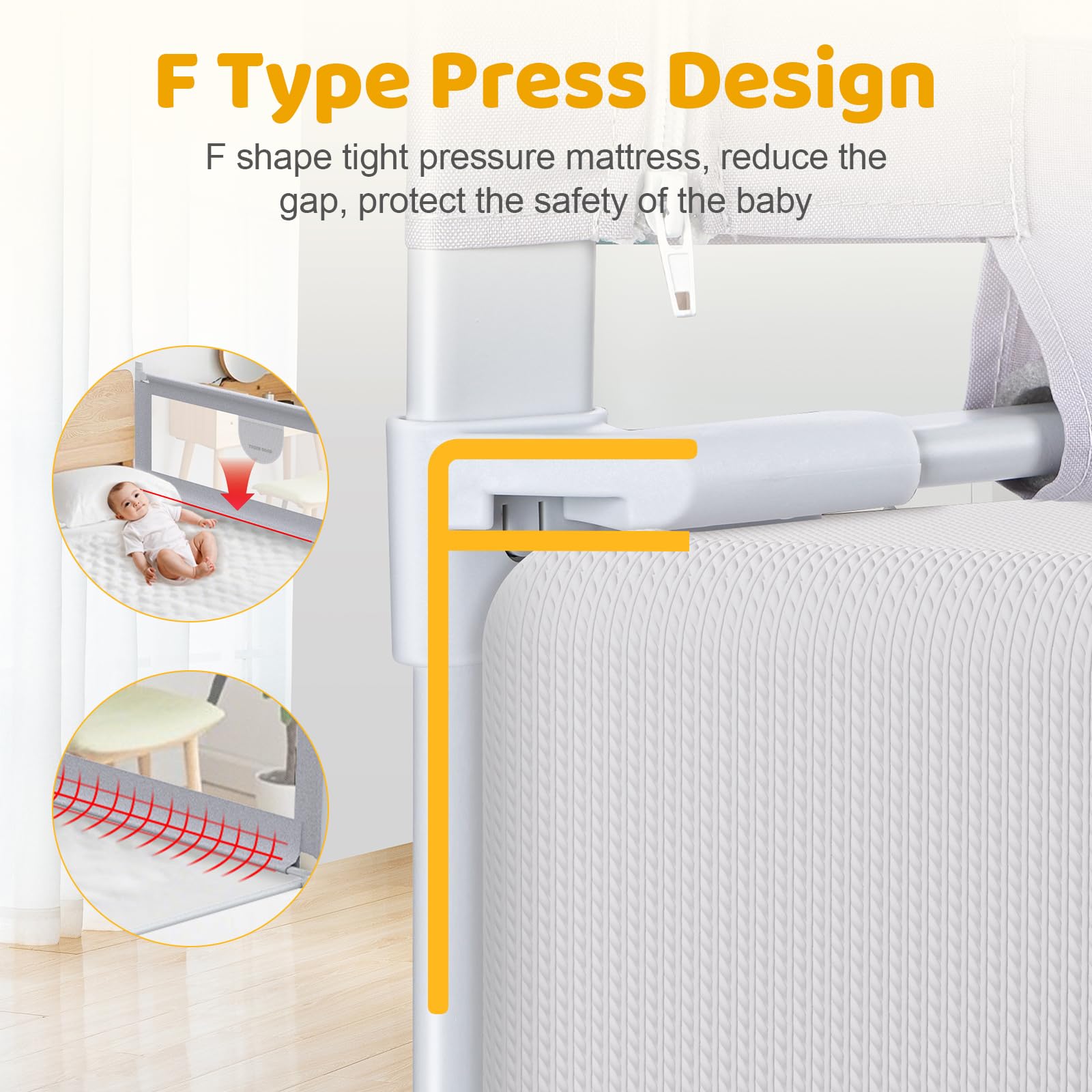 omzer bed rail soft fabric finish protects toddler skin