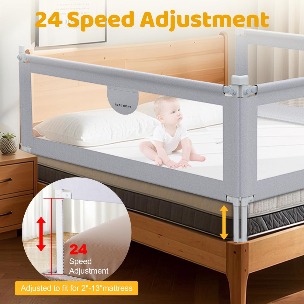 omzer bed rail with storage pocket for pacifiers and toys