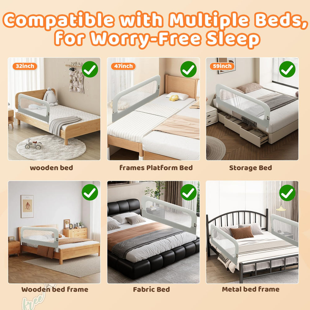 omzer guard rail compatible with twin to king size beds
