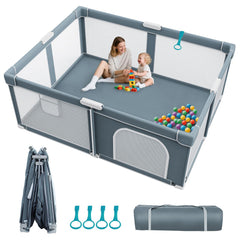 Omzer foldable playpen shows quick 60-second setup for busy parents