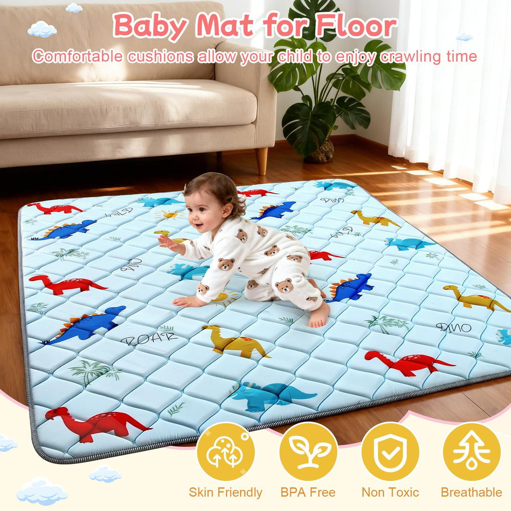 Omzer machine-washable baby mat simplifies cleanup after spills.