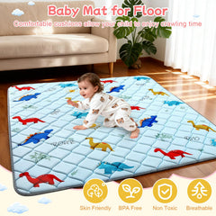 Omzer machine-washable baby mat simplifies cleanup after spills.