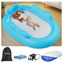 Omzer oval toddler travel bed shows a compact oval design for safe sleep away from home.