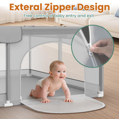 Omzer playpen 360-degree vision grid enables easy supervision of baby activities