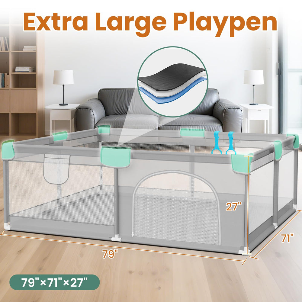 Omzer playpen is easy to assemble and wipe clean for busy families