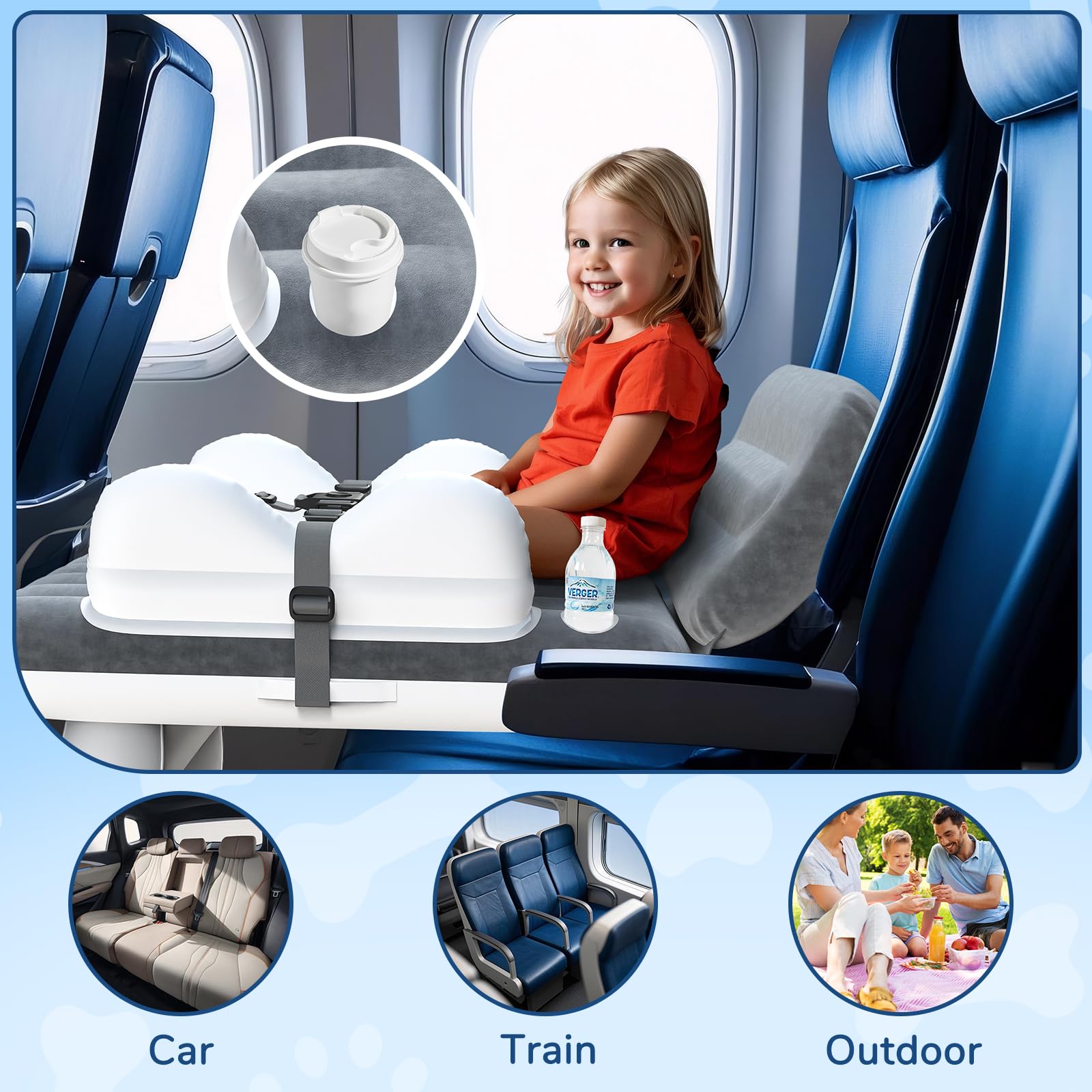 Omzer portable travel bag paired with compact inflatable bed