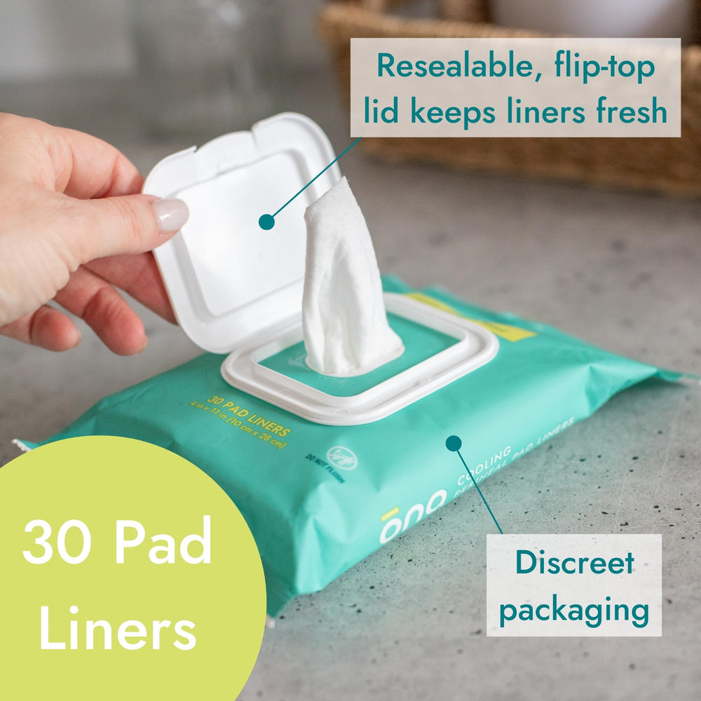 30-count Ona Renewals pack for hospital bag or home use.