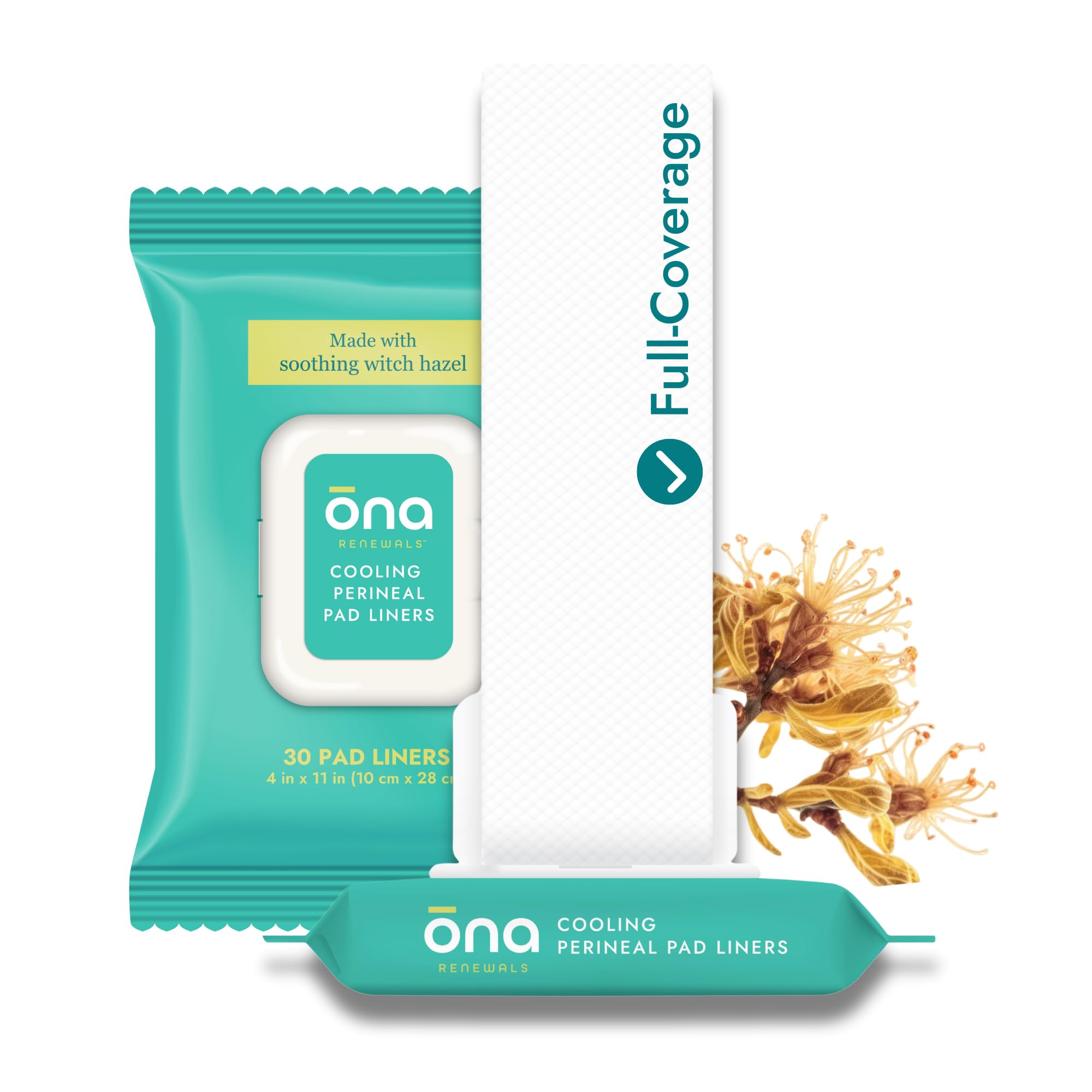 ONA Renewals perineal pad liner — top view for postpartum cooling comfort.