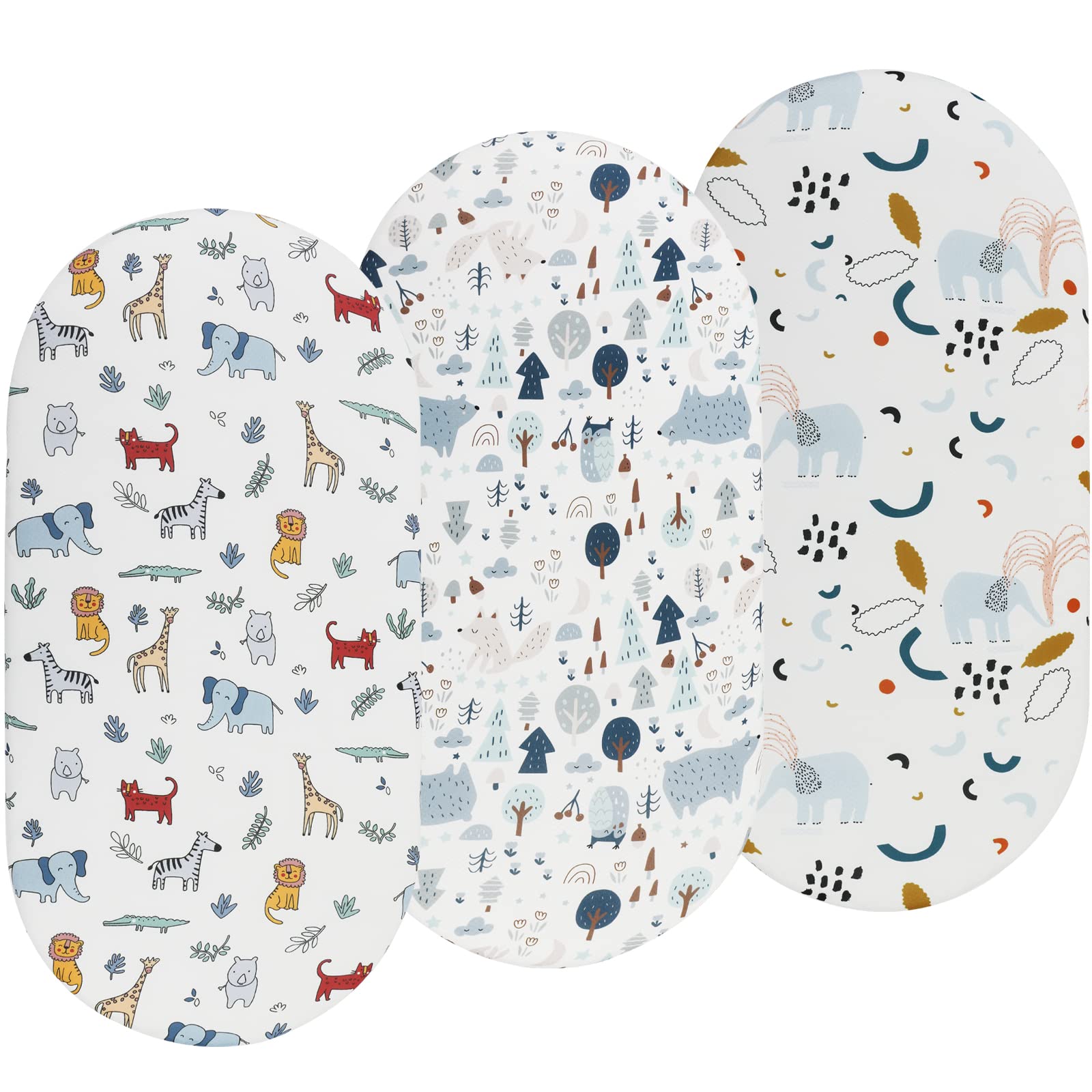 Onacosht bassinet sheets with owl pattern for soft, breathable naps.