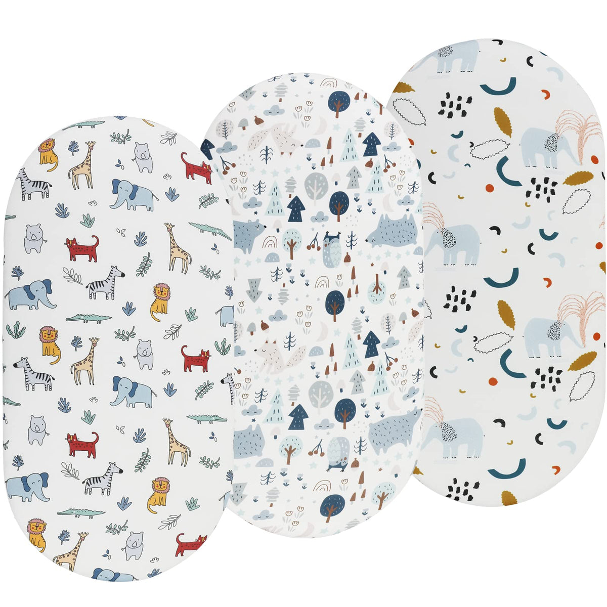 Onacosht bassinet sheets with owl pattern for soft, breathable naps.