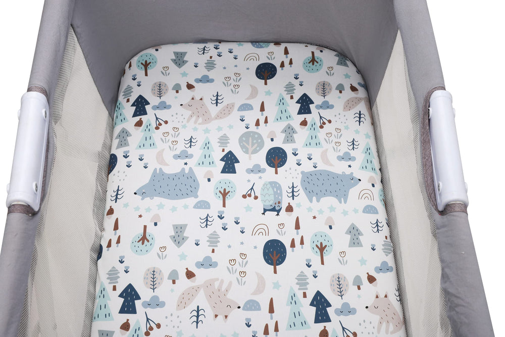 Onacosht bassinet sheets woodland design for coordinated nursery decor.
