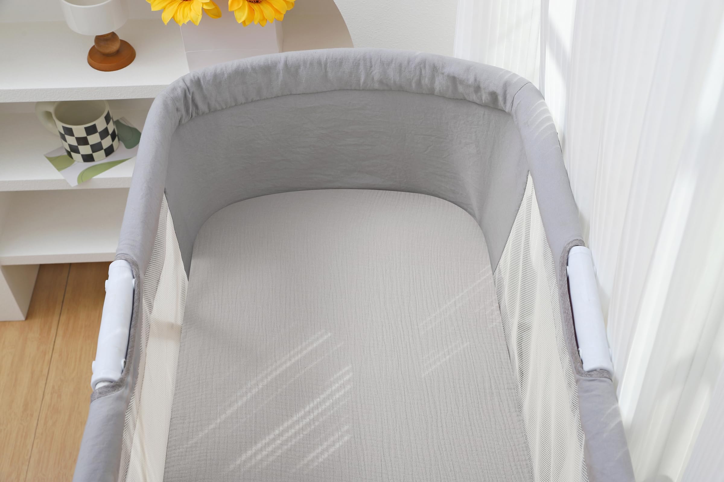 Onacosht compatible with Mika Micky and other bedside bassinets for versatile nursery setup.