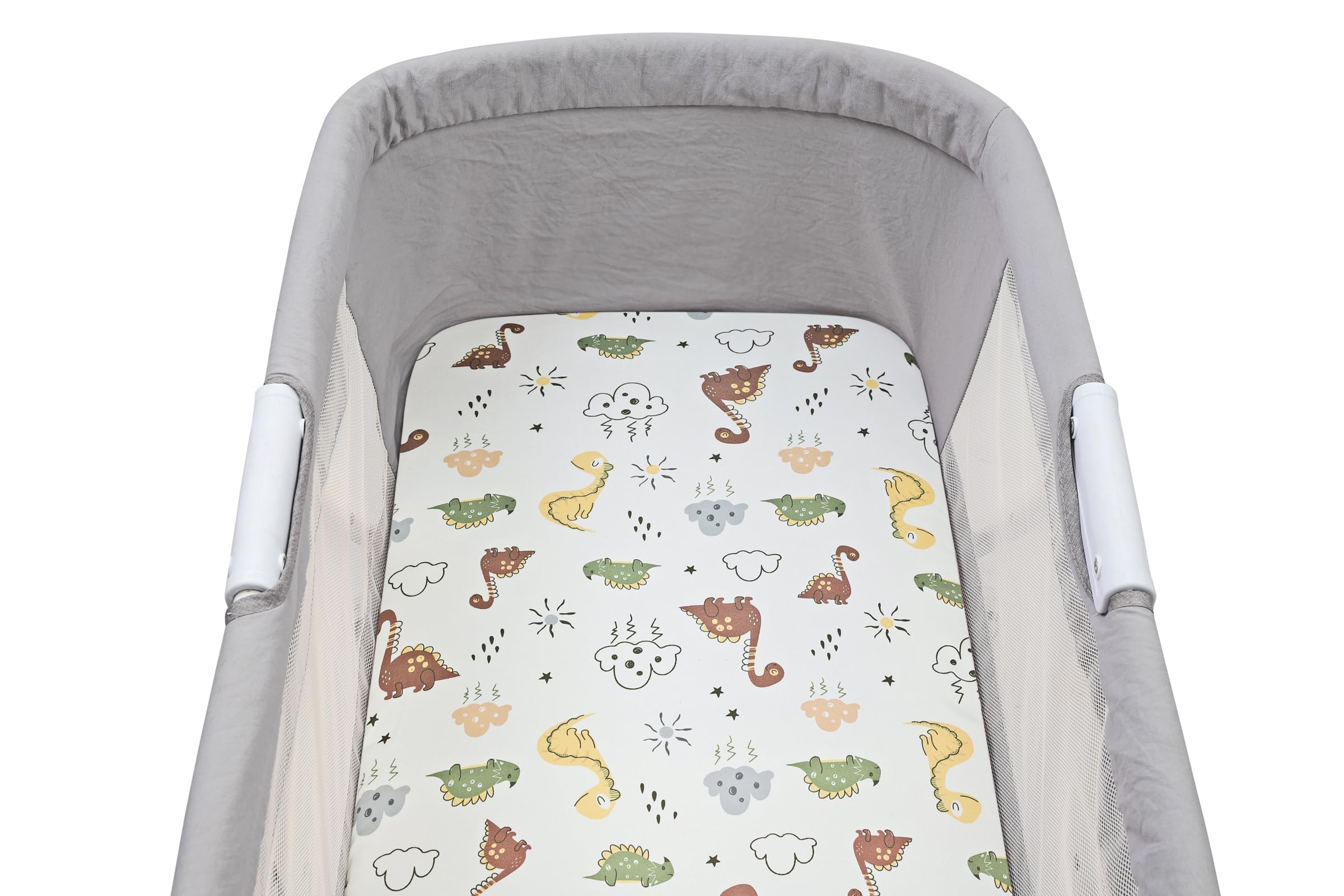 Onacosht bassinet sheet with dinosaur print — soft knit fabric for comfortable sleep