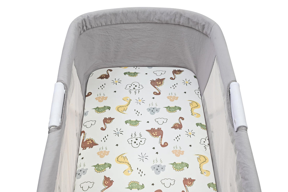 Onacosht bassinet sheet with dinosaur print — soft knit fabric for comfortable sleep