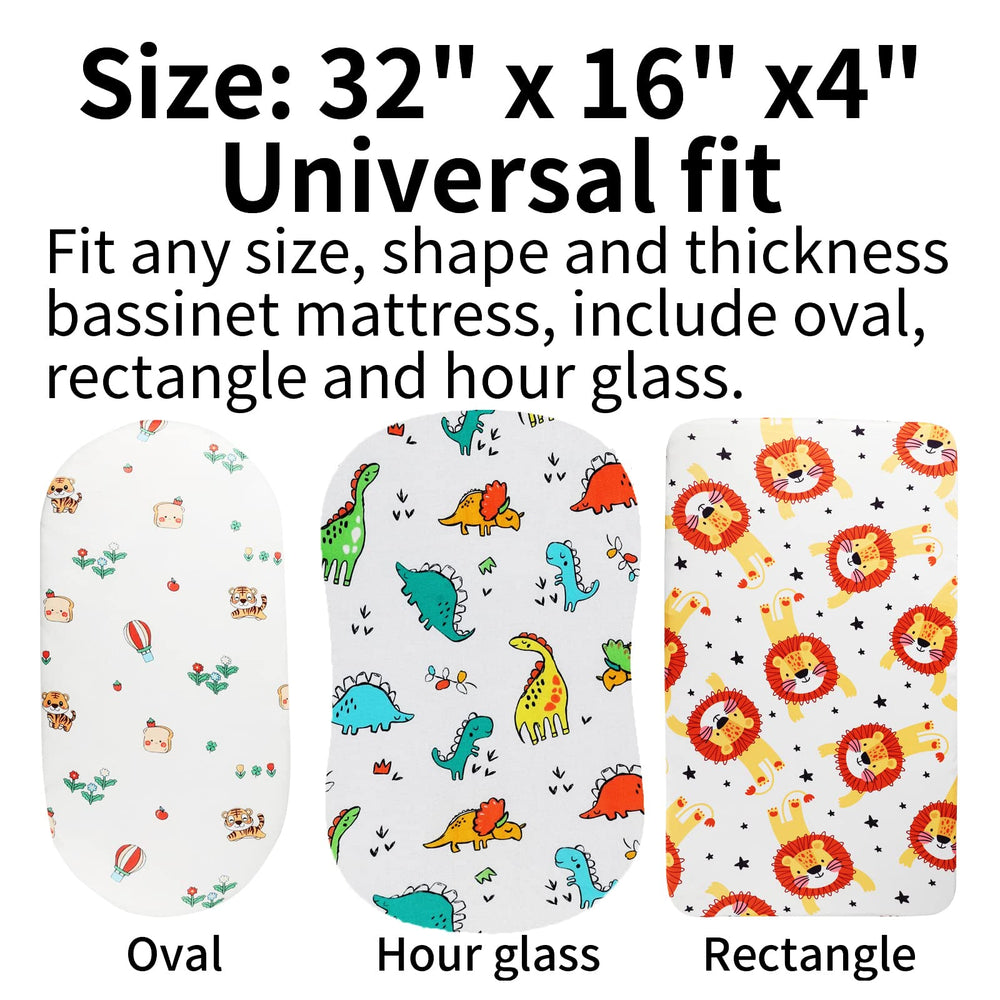 Onacosht bassinet sheets universal fit for oval mattresses