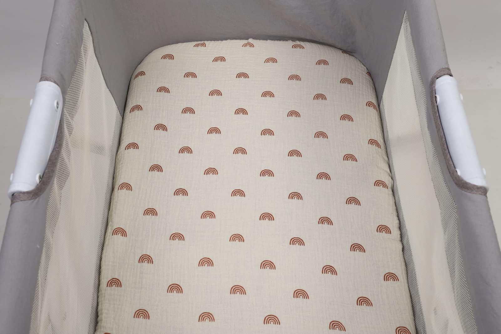Onacosht muslin bassinet sheet easy care design simplifies laundry and care.
