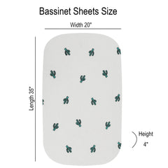 Onacosht muslin sheets in green cactus design, soft touch ideal for sensitive skin