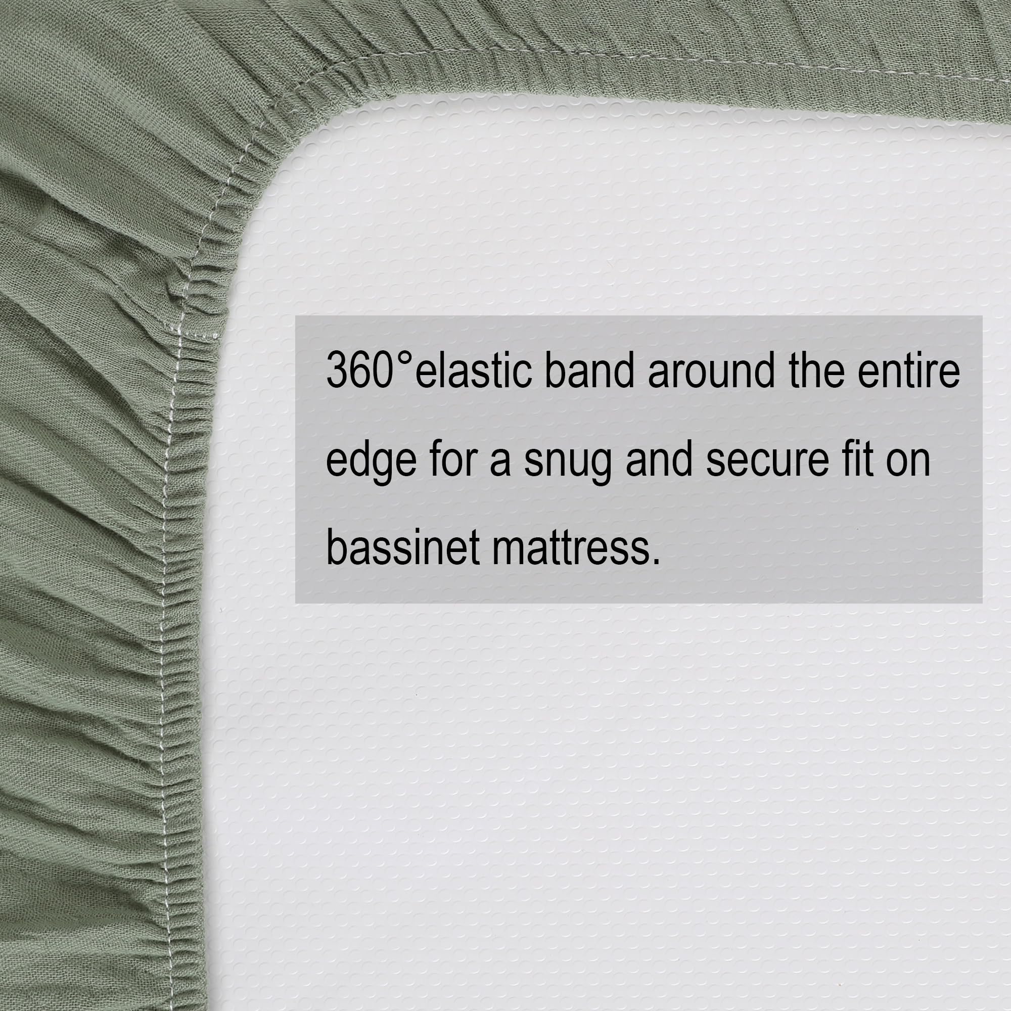 Onacosht 3-pack bassinet sheets with cactus print for airy, breathable sleep