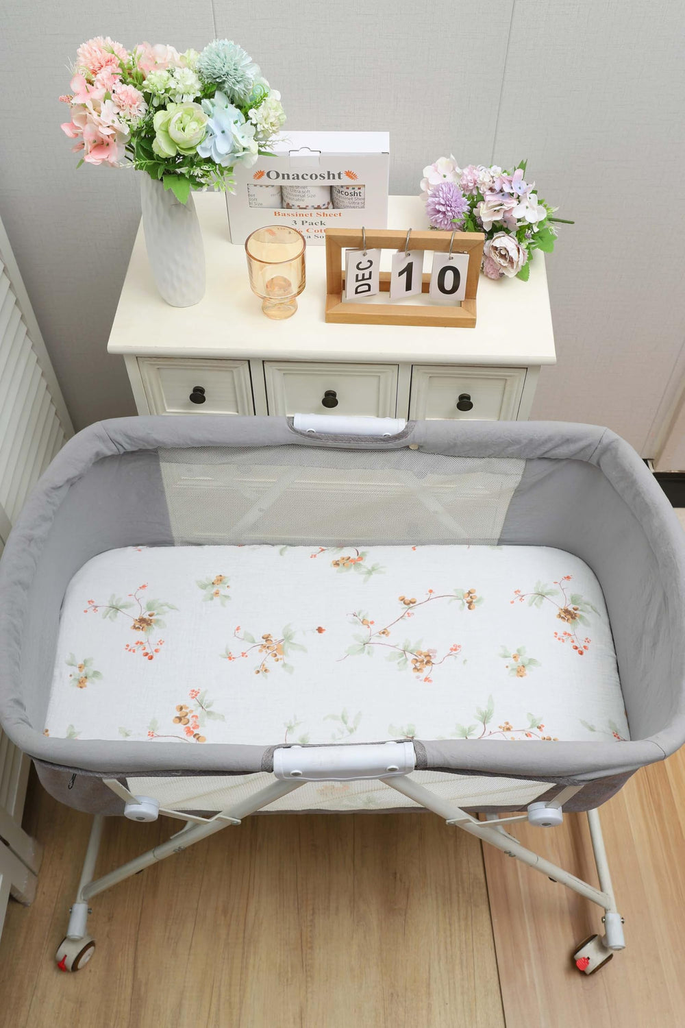 Deep pockets with full elastic edge keep sheets securely in place.