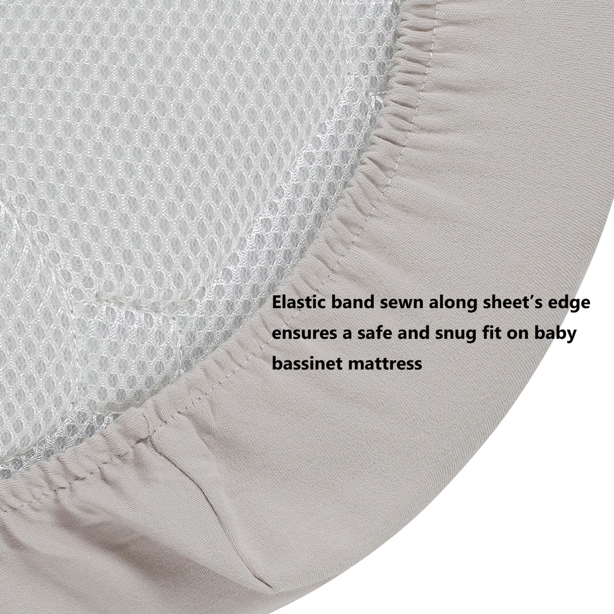 Onacosht two-pack bassinet sheets for easy laundry rotation and fresh changes.