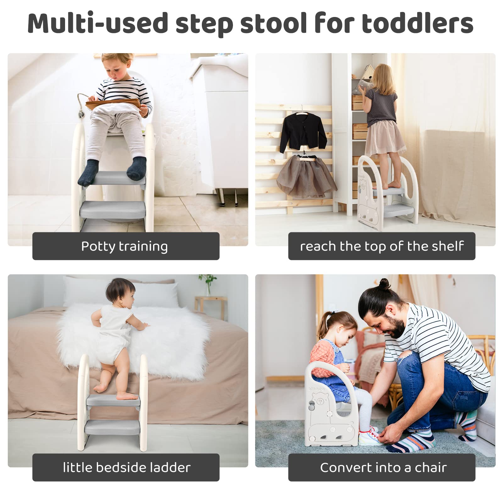 Onasti bathroom use with stable non slip pedals and handles for safety