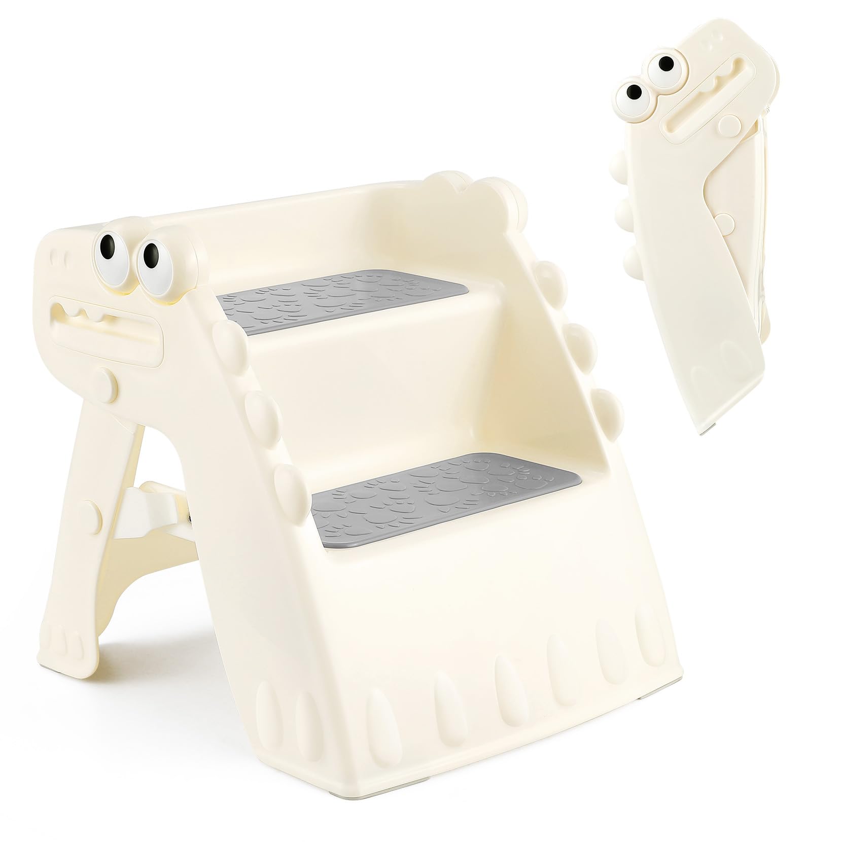 Onasti toddler step stool with foldable design for easy storage and play.