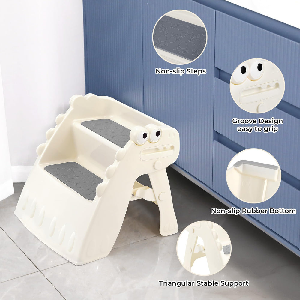 Onasti step stool assists kitchen tasks and counter access for kids.