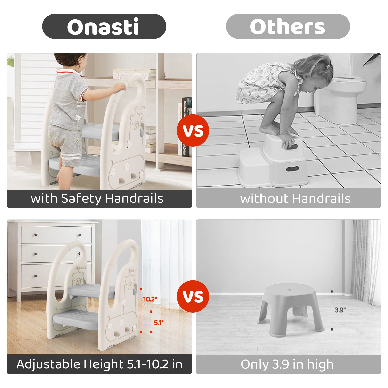Onasti lightweight portable stool easy to move between rooms