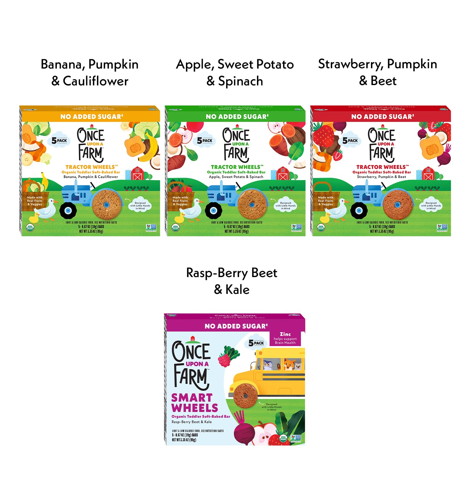 Once Upon a Farm apple-sweet-potato-puffs close-up, wholesome bite-sized snack for pincer grasp practice