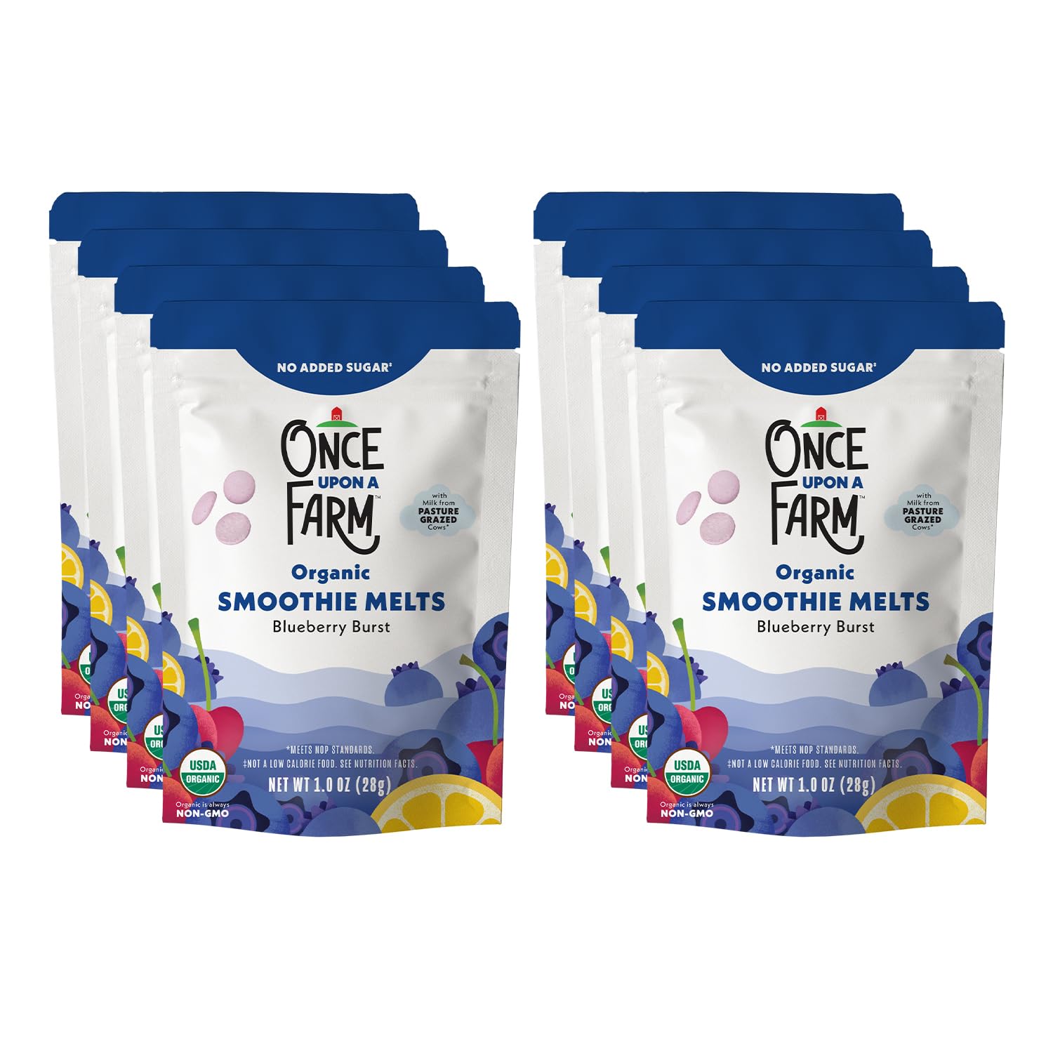 Once Upon A Farm Blueberry Burst Melt with real fruit for on-the-go snacking