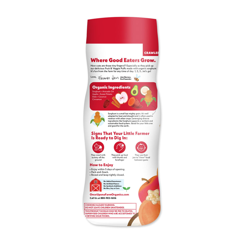 Once Upon a Farm eco-friendly packaging image showcases convenient canister