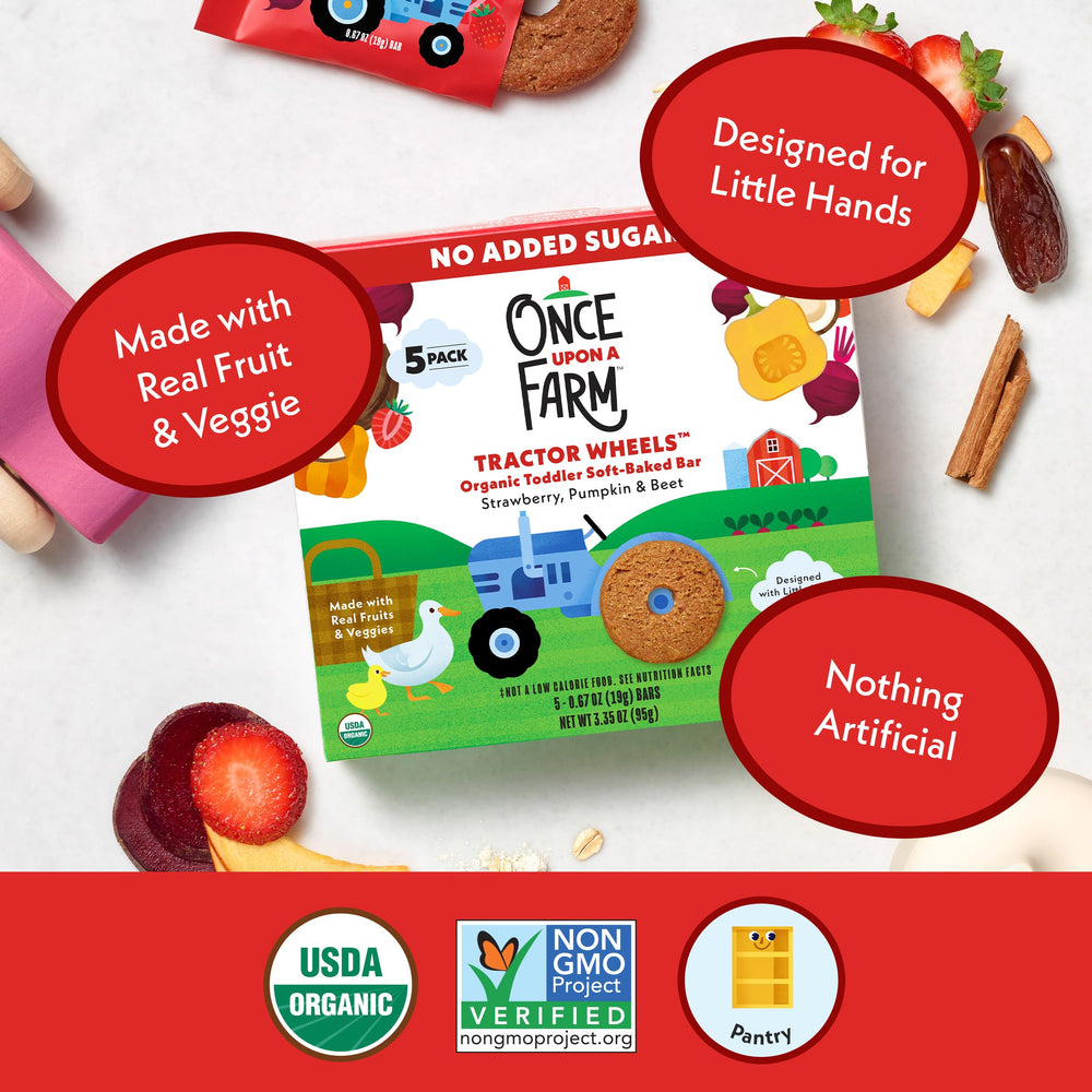 Once Upon a Farm eight-pack packaging shown for convenient lunchbox add-ons