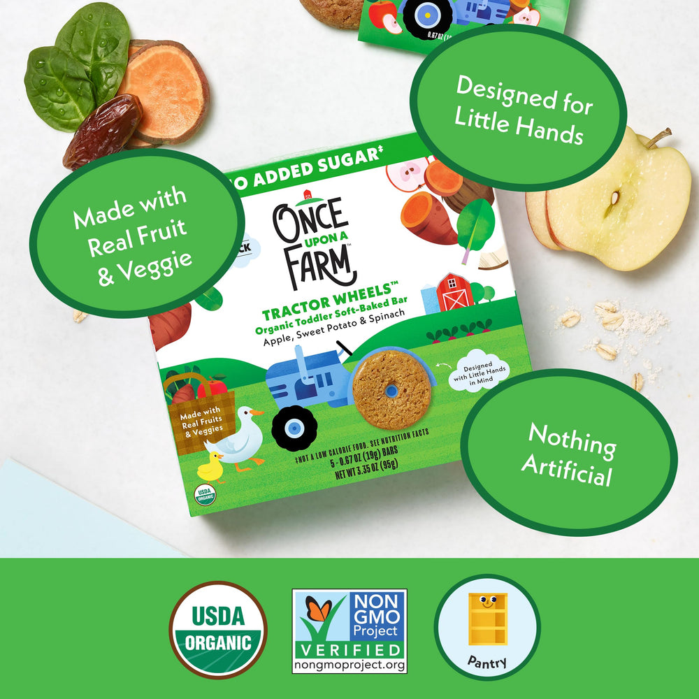 Once Upon a Farm individually wrapped snack for on the go