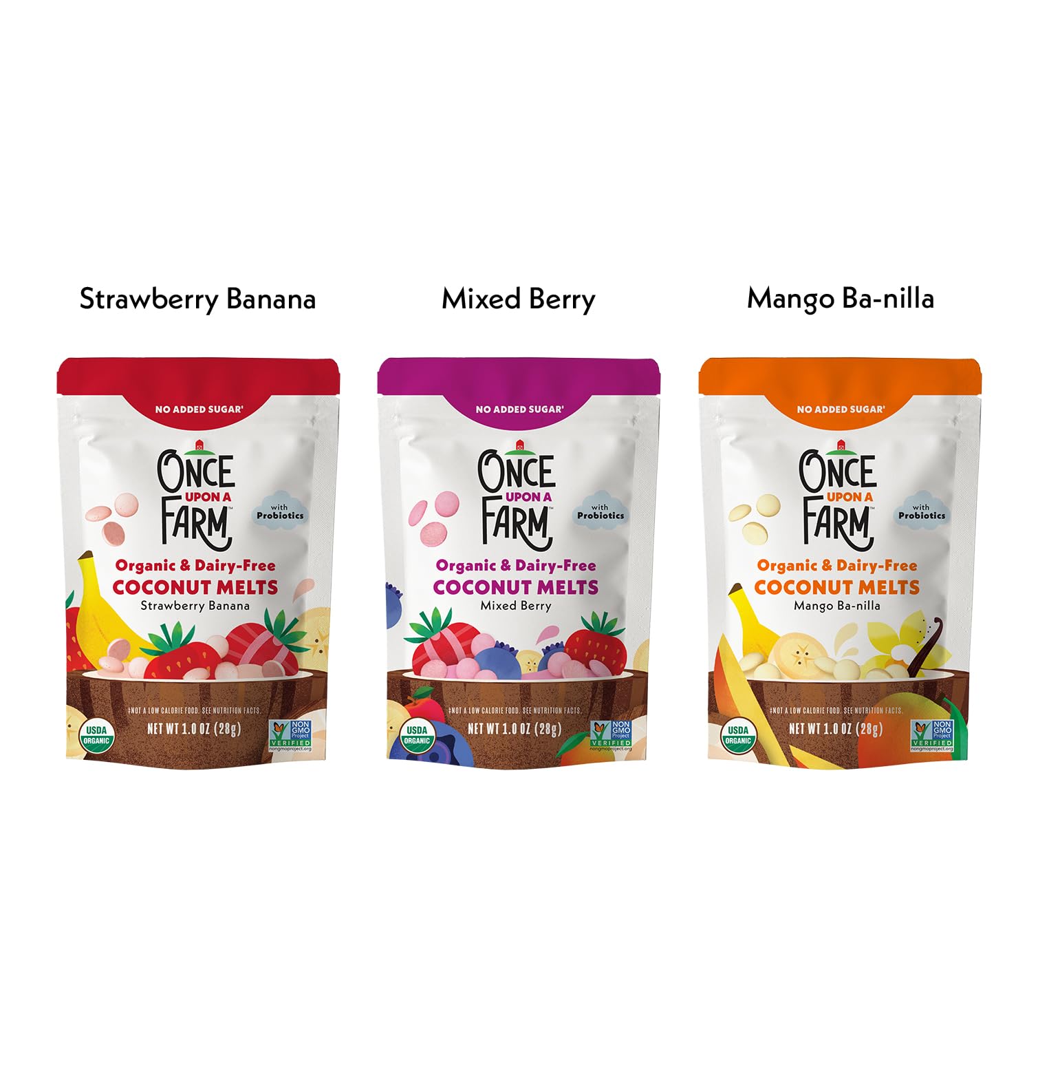 Once Upon a Farm Mango Carrot Coconut Puffs, fruity veggie bite for curious mouths