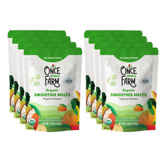 Once Upon a Farm smoothie melts pack for on-the-go snacking with real fruit.