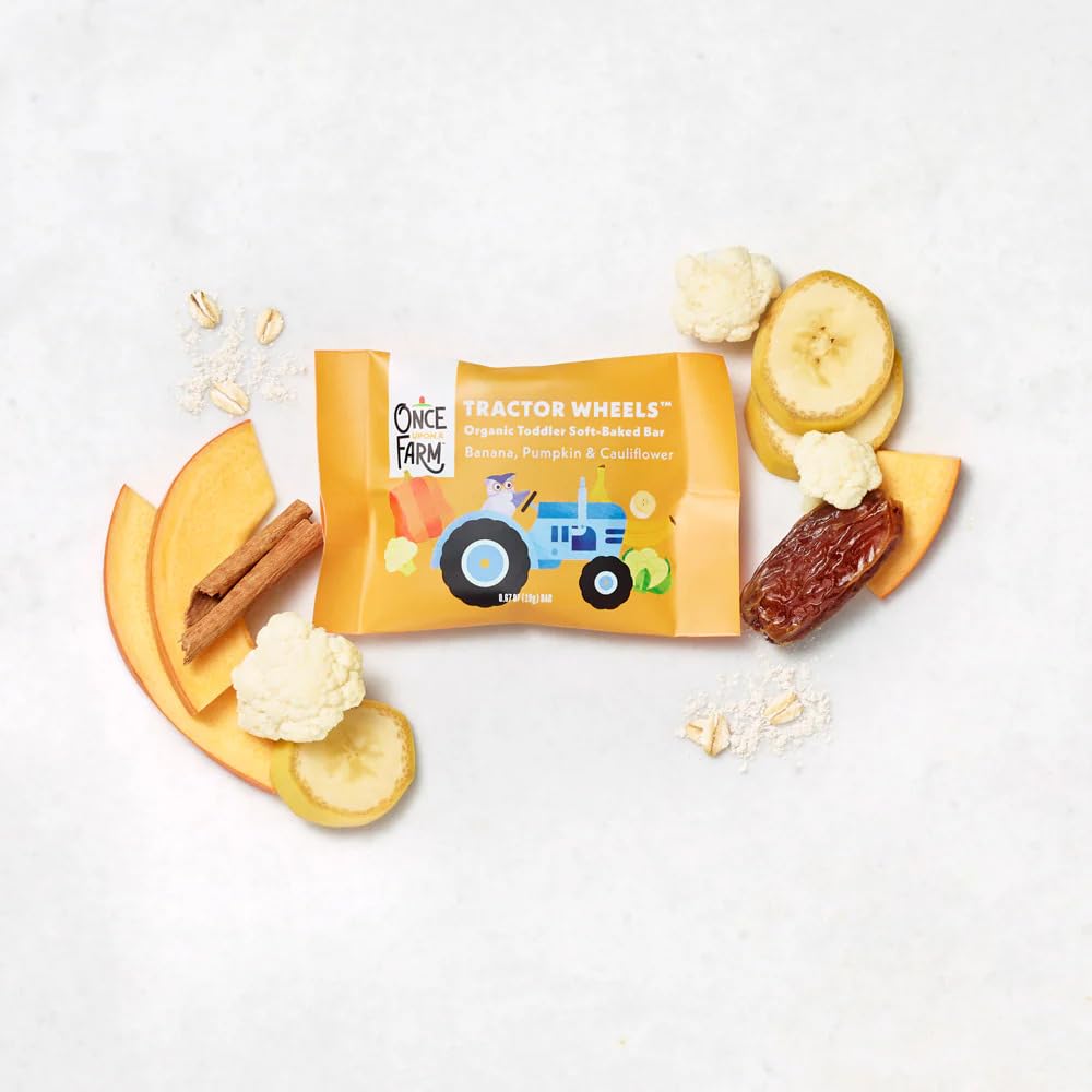 Once Upon a Farm soft-baked bar closeup banana for gentle bites
