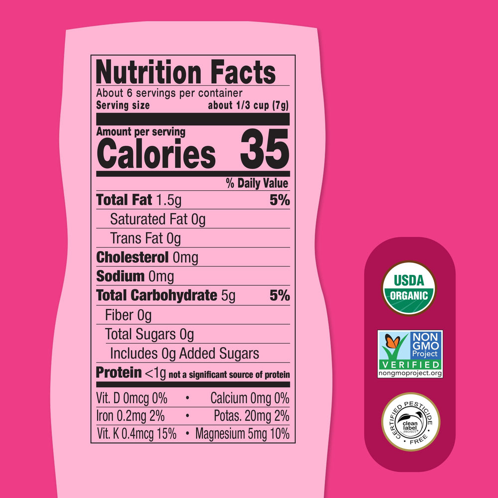 Ingredients highlight: avocado oil and sorghum in Once Upon a Farm puffs.