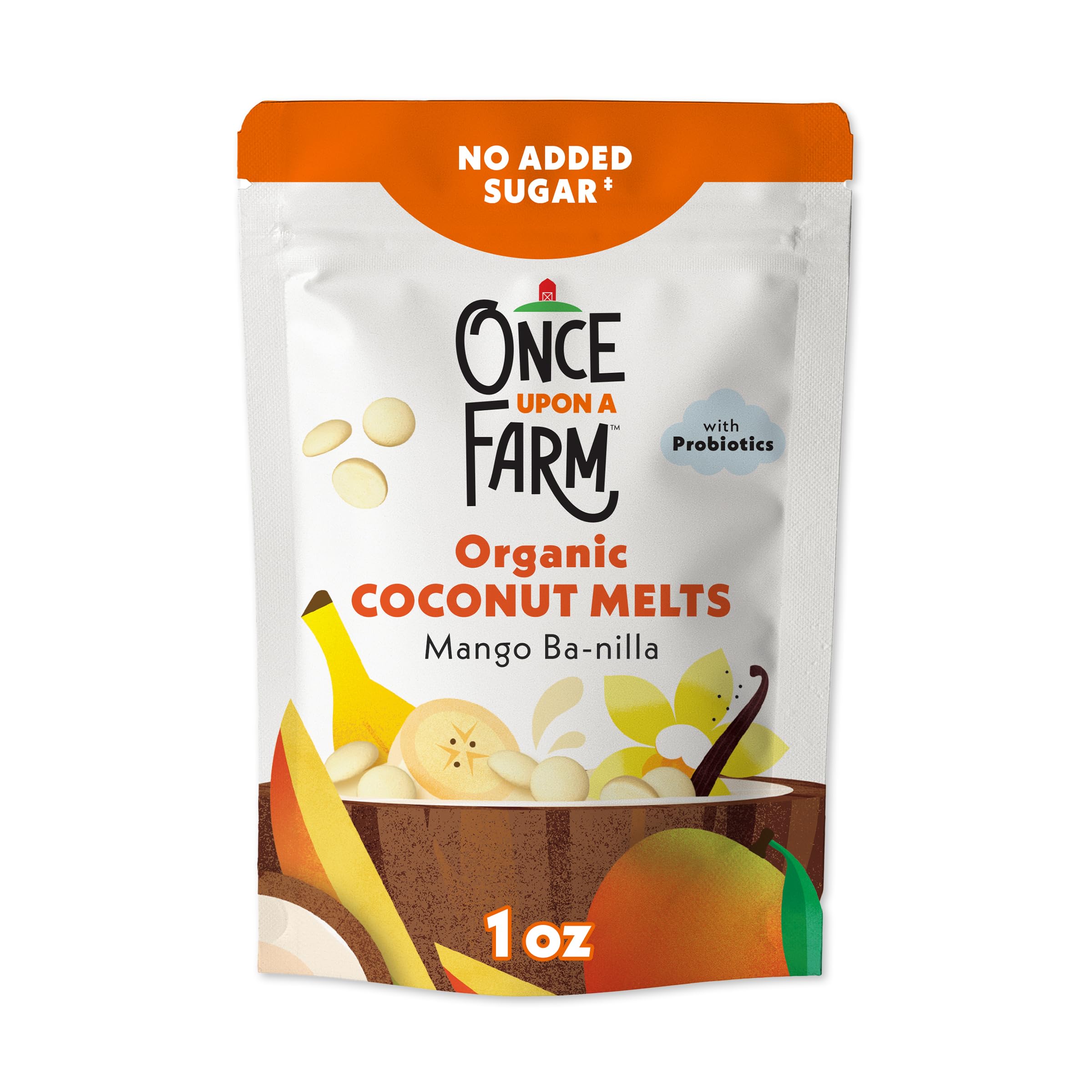 Once Upon a Farm organic coconut melts texture and flavor for growing curiosity.