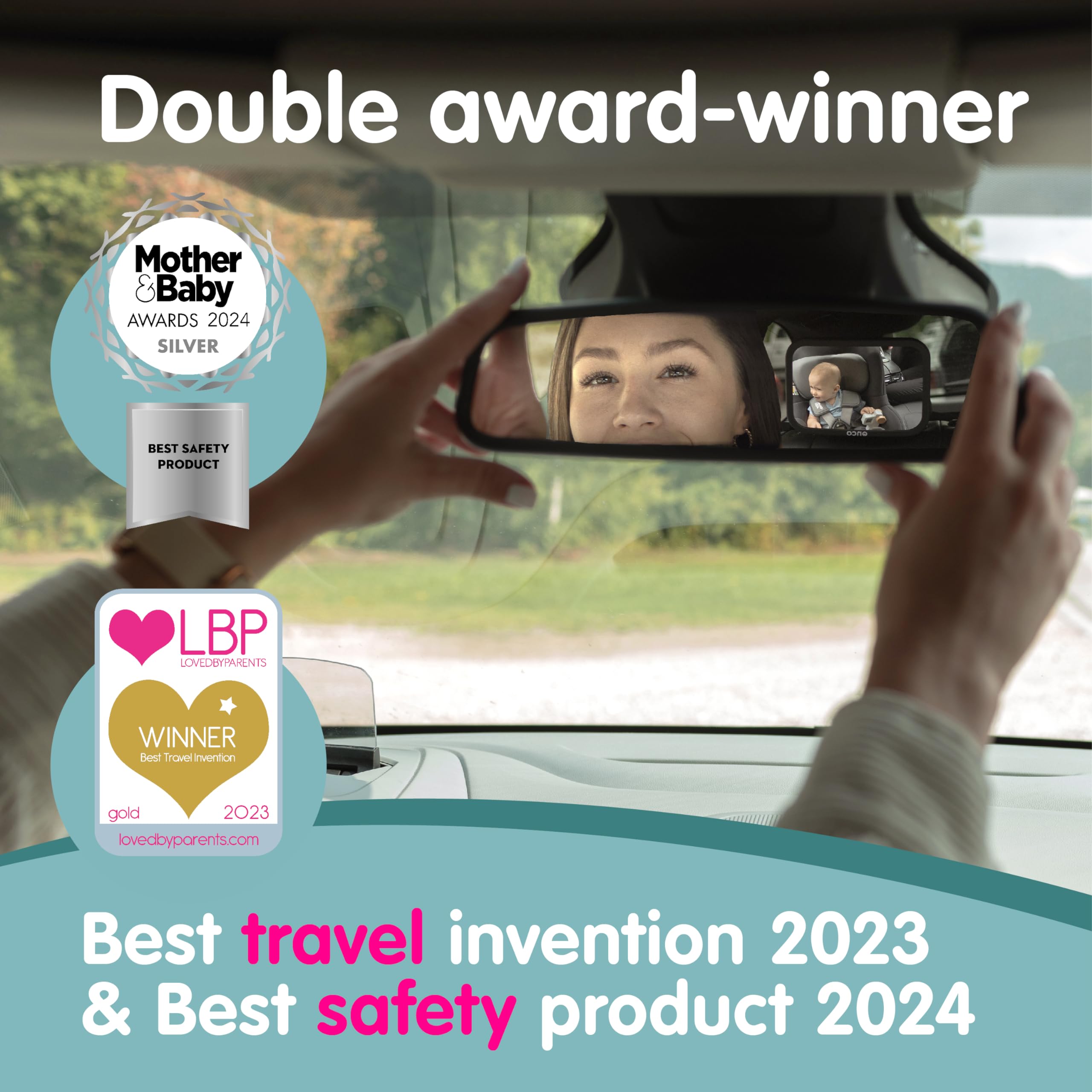 Onco baby car mirror 360-degree rotation lets you adjust angle without reinstalling.