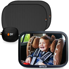 Onco baby car mirror bundle showing complete travel setup for safer journeys