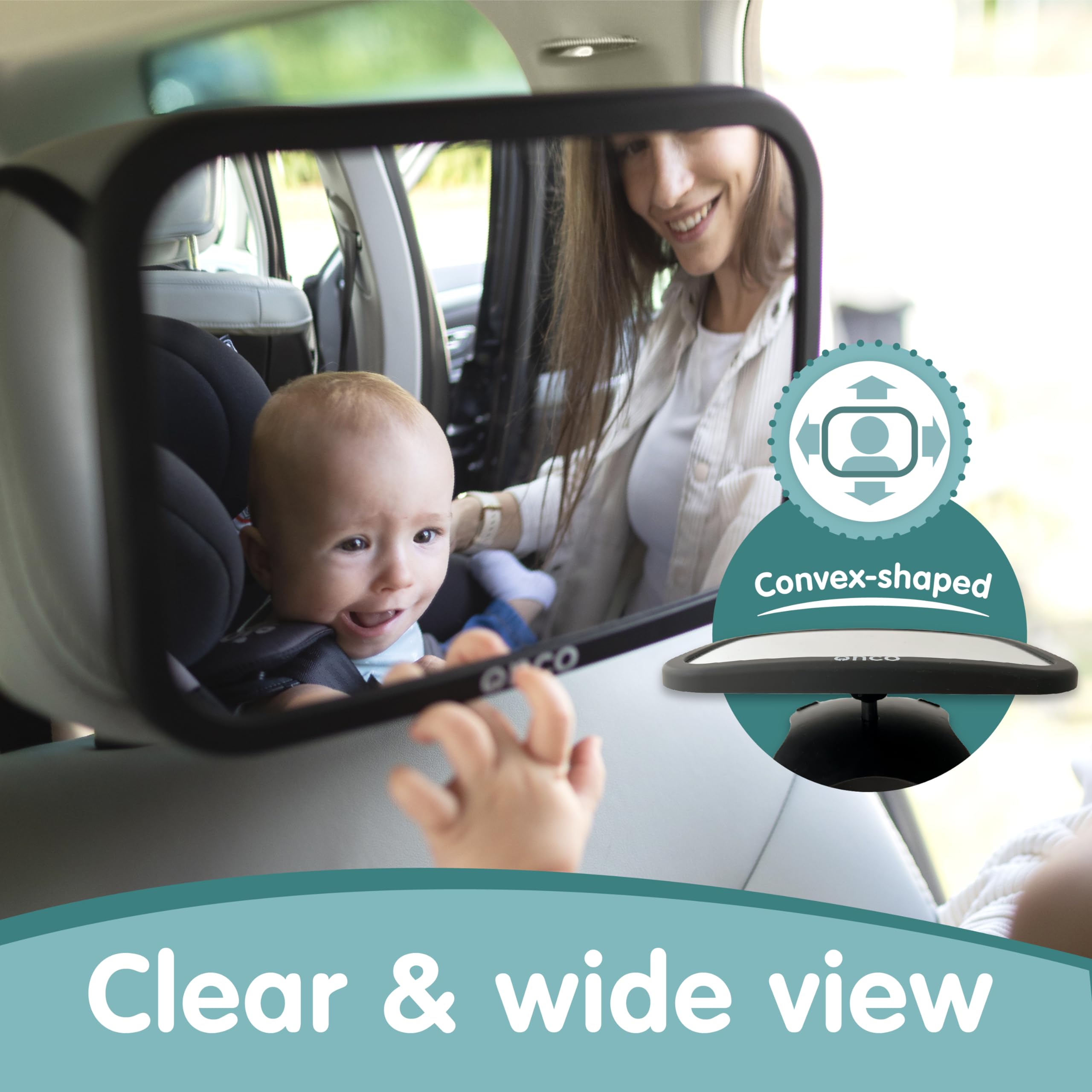 Onco car mirror shatterproof design provides sturdy performance during car journeys.