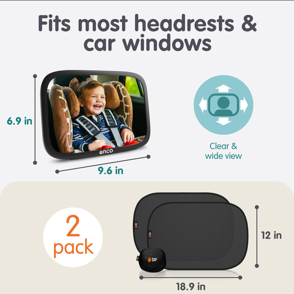Onco static cling shades attached to car window for easy shading
