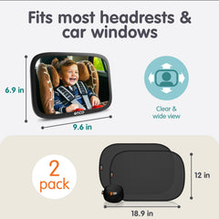 Onco static cling shades attached to car window for easy shading
